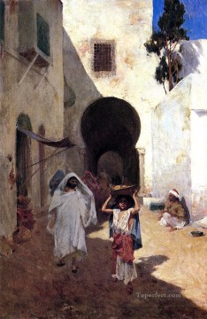 Street Scene Tangiers Willard Leroy Metcalf Arabs Oil Paintings